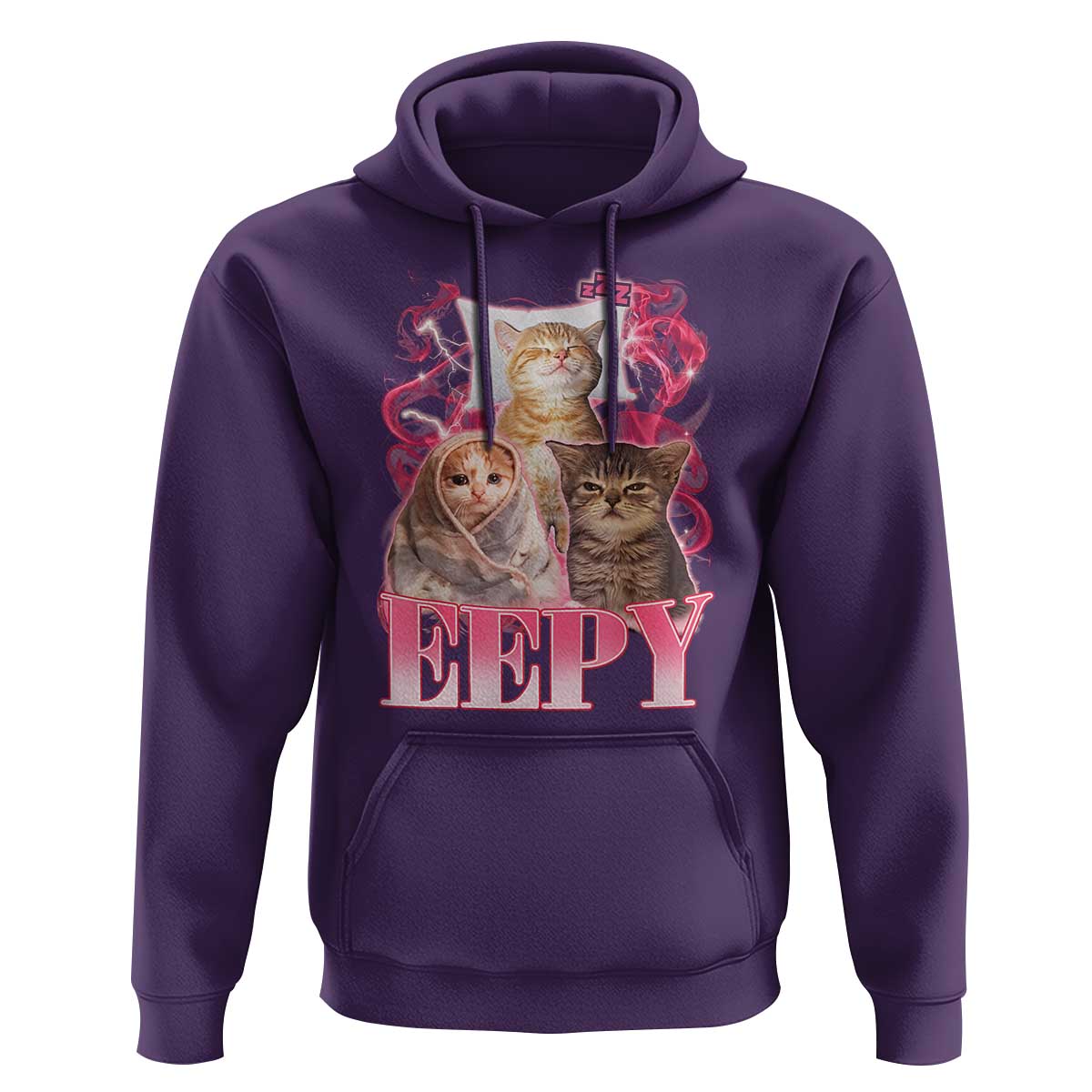 Eepy Sleepy Cats Y2K Bootleg Meme Graphic Hoodie Funny Internet Culture Humor