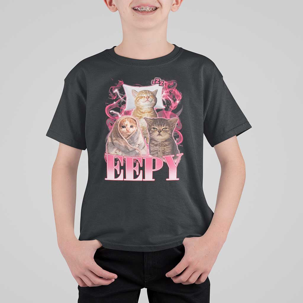Eepy Sleepy Cats Y2K Bootleg Meme Graphic T Shirt For Kid Funny Internet Culture Humor
