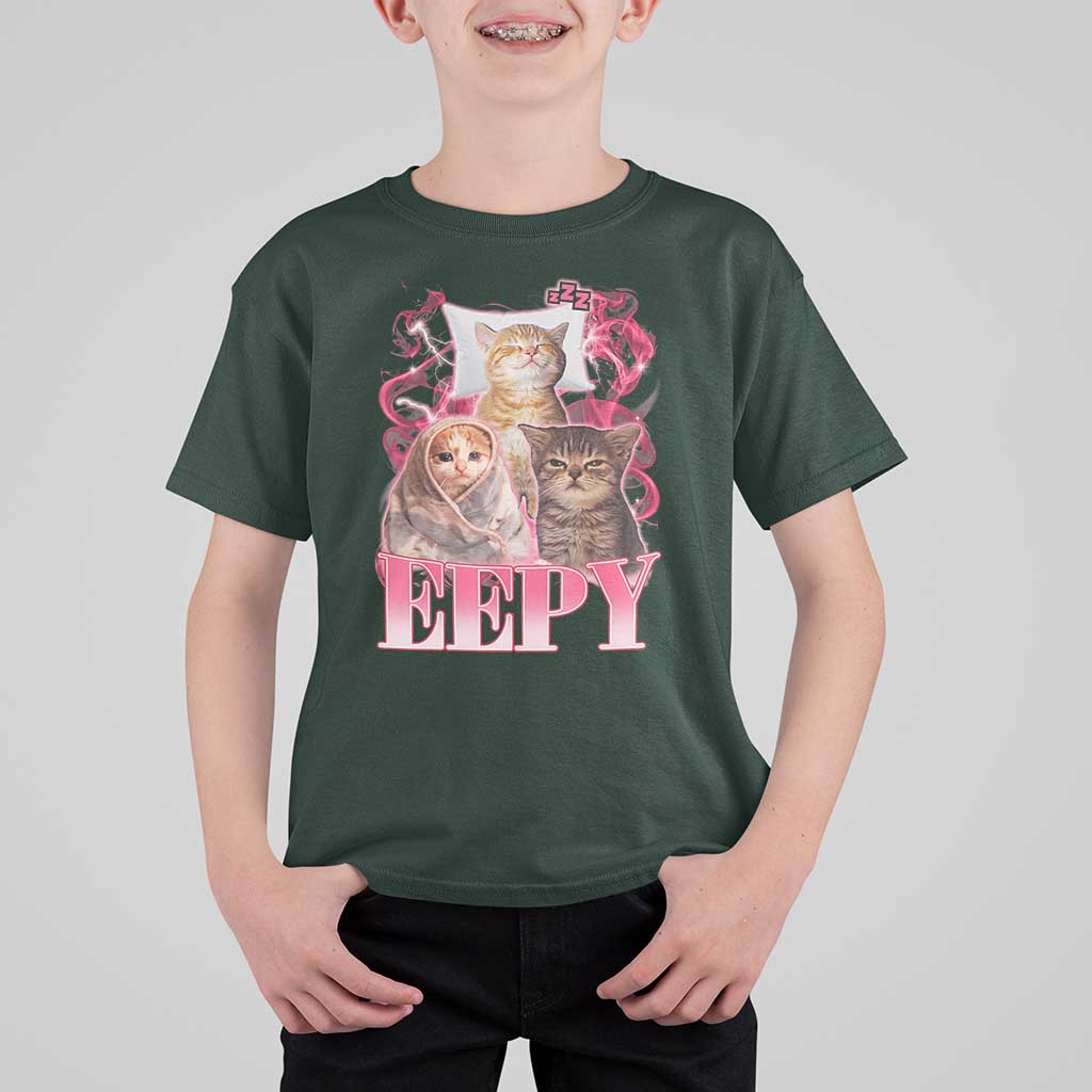 Eepy Sleepy Cats Y2K Bootleg Meme Graphic T Shirt For Kid Funny Internet Culture Humor