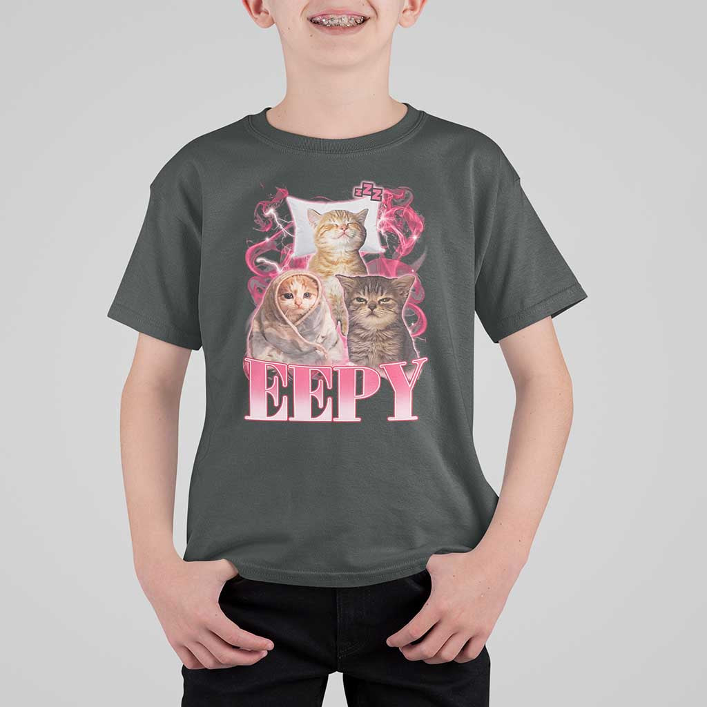 Eepy Sleepy Cats Y2K Bootleg Meme Graphic T Shirt For Kid Funny Internet Culture Humor