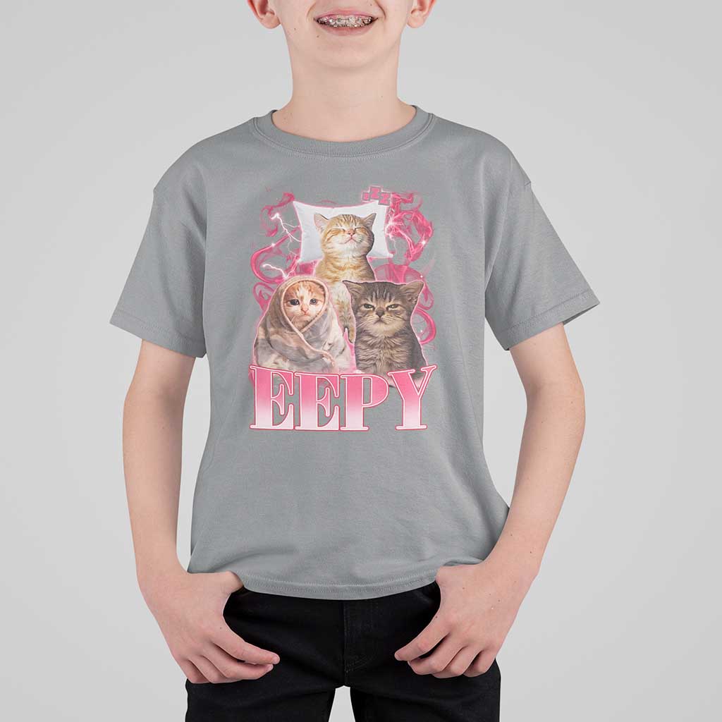 Eepy Sleepy Cats Y2K Bootleg Meme Graphic T Shirt For Kid Funny Internet Culture Humor