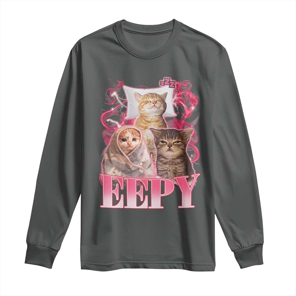 Eepy Sleepy Cats Y2K Bootleg Meme Graphic Long Sleeve Shirt Funny Internet Culture Humor