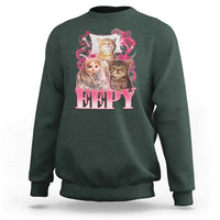 Eepy Sleepy Cats Y2K Bootleg Meme Graphic Sweatshirt Funny Internet Culture Humor