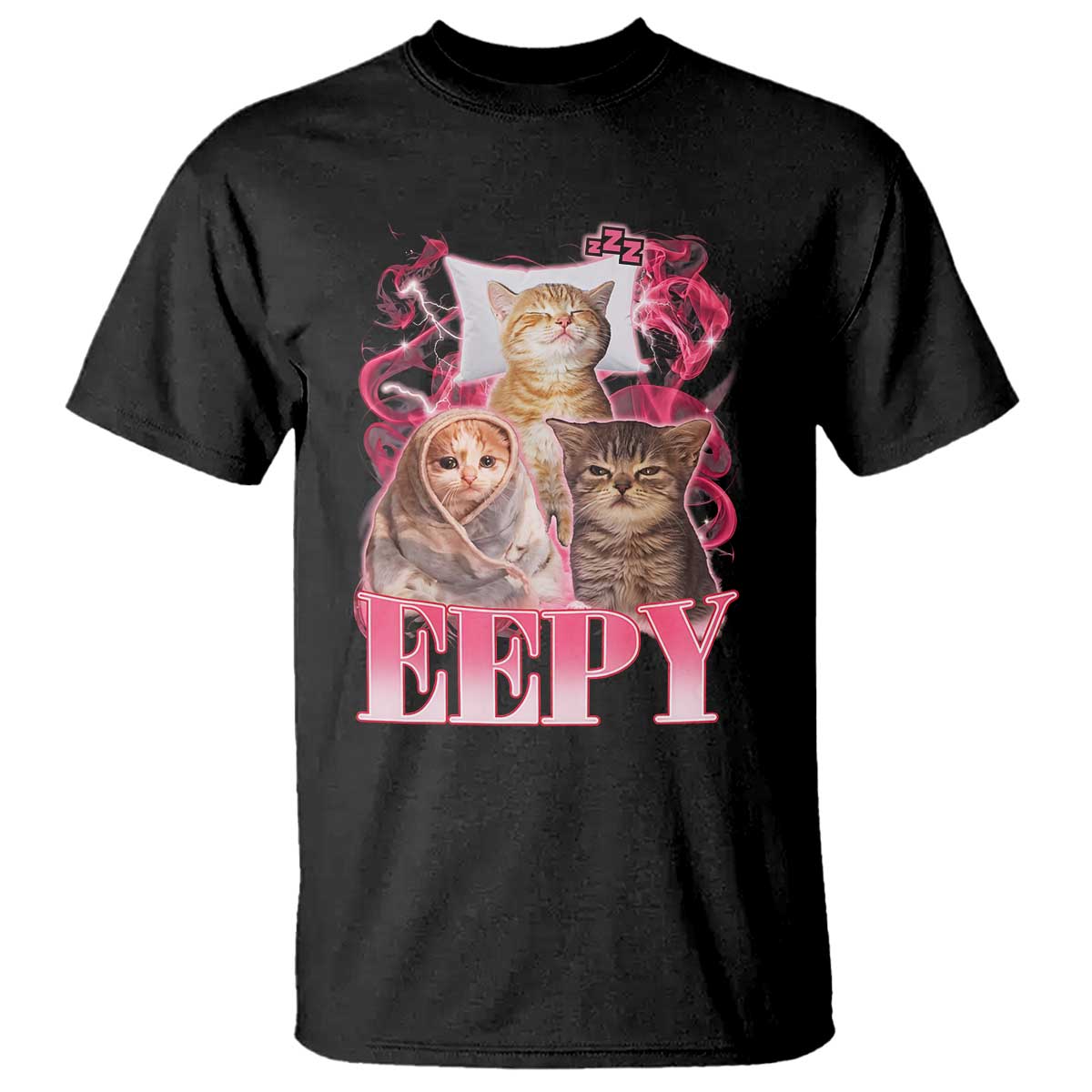 Eepy Sleepy Cats Y2K Bootleg Meme Graphic T Shirt Funny Internet Culture Humor