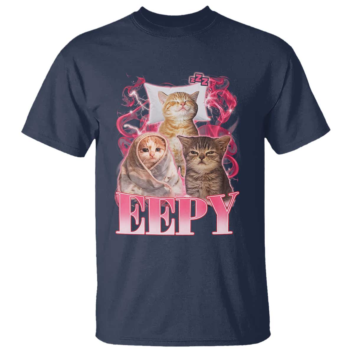 Eepy Sleepy Cats Y2K Bootleg Meme Graphic T Shirt Funny Internet Culture Humor