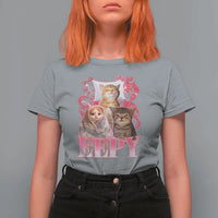 Eepy Sleepy Cats Y2K Bootleg Meme Graphic T Shirt For Women Funny Internet Culture Humor