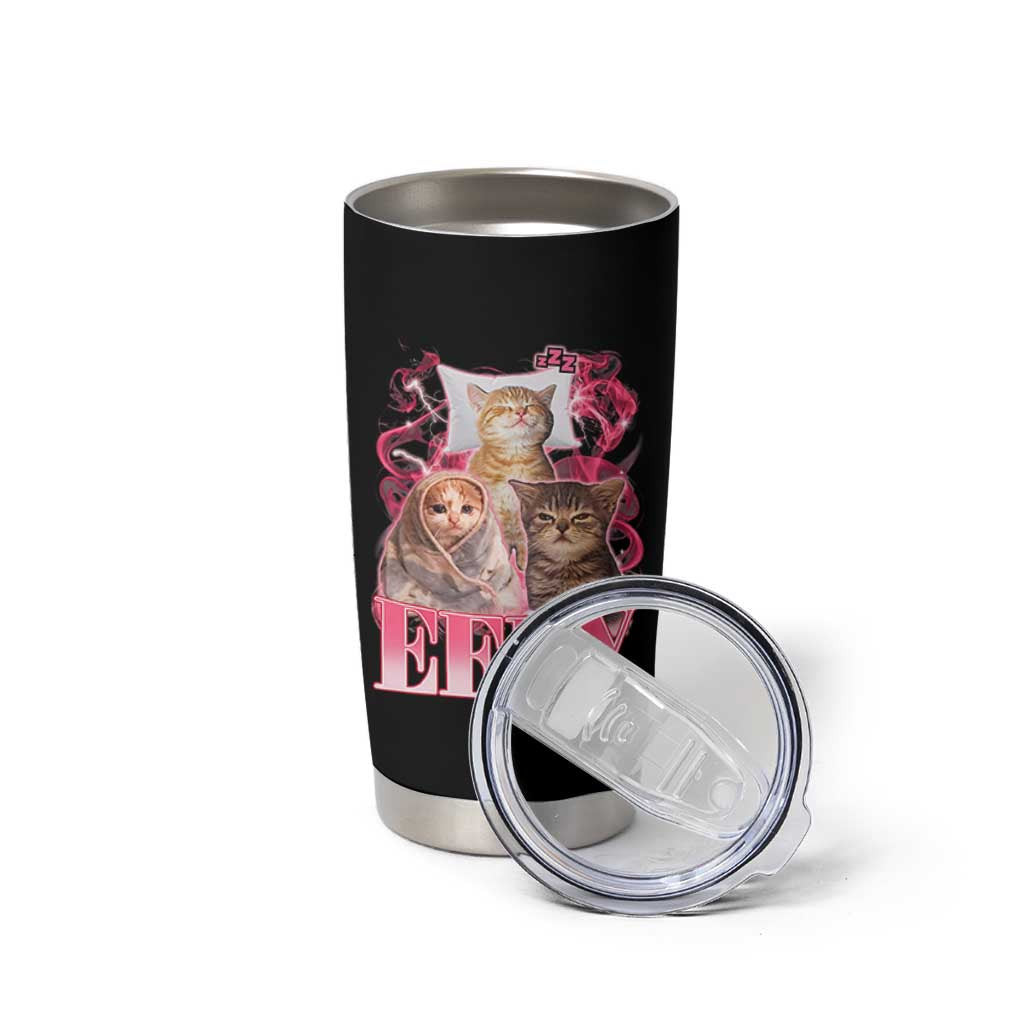 Eepy Sleepy Cats Y2K Bootleg Meme Graphic Tumbler Cup Funny Internet Culture Humor