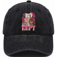 Eepy Sleepy Cats Y2K Bootleg Meme Graphic Washed Cotton Baseball Cap Funny Internet Culture Humor