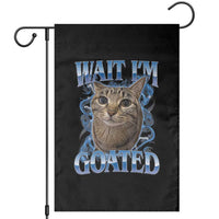 Funny Cat Blue Flame Y2K Bootleg Meme Graphic Garden Flag Wait Im Goated Retro Internet Culture Humor