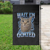 Funny Cat Blue Flame Y2K Bootleg Meme Graphic Garden Flag Wait Im Goated Retro Internet Culture Humor