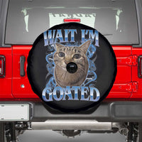 Funny Cat Blue Flame Y2K Bootleg Meme Graphic Spare Tire Cover Wait Im Goated Retro Internet Culture Humor