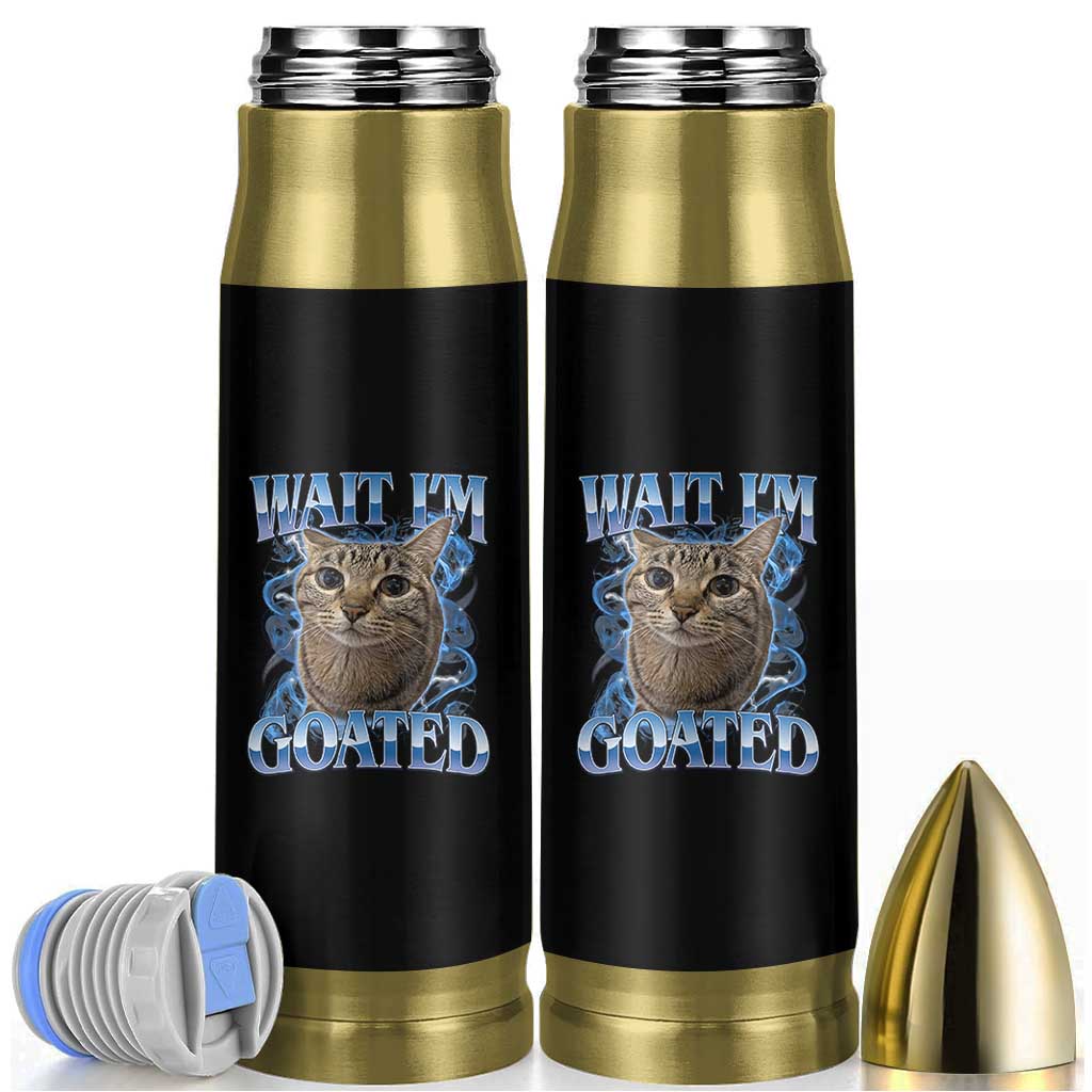 Funny Cat Blue Flame Y2K Bootleg Meme Graphic Bullet Tumbler Wait Im Goated Retro Internet Culture Humor