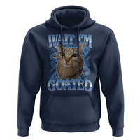 Funny Cat Blue Flame Y2K Bootleg Meme Graphic Hoodie Wait Im Goated Retro Internet Culture Humor