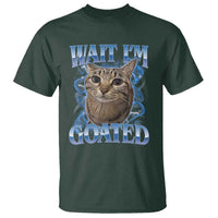 Funny Cat Blue Flame Y2K Bootleg Meme Graphic T Shirt Wait Im Goated Retro Internet Culture Humor