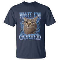 Funny Cat Blue Flame Y2K Bootleg Meme Graphic T Shirt Wait Im Goated Retro Internet Culture Humor