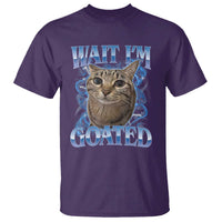 Funny Cat Blue Flame Y2K Bootleg Meme Graphic T Shirt Wait Im Goated Retro Internet Culture Humor