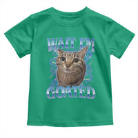 Funny Cat Blue Flame Y2K Bootleg Meme Graphic Toddler T Shirt Wait Im Goated Retro Internet Culture Humor
