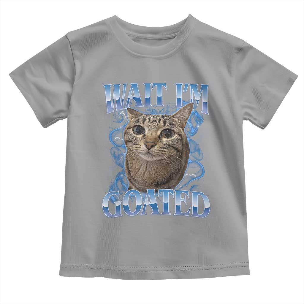 Funny Cat Blue Flame Y2K Bootleg Meme Graphic Toddler T Shirt Wait Im Goated Retro Internet Culture Humor