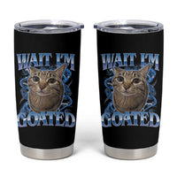 Funny Cat Blue Flame Y2K Bootleg Meme Graphic Tumbler Cup Wait Im Goated Retro Internet Culture Humor