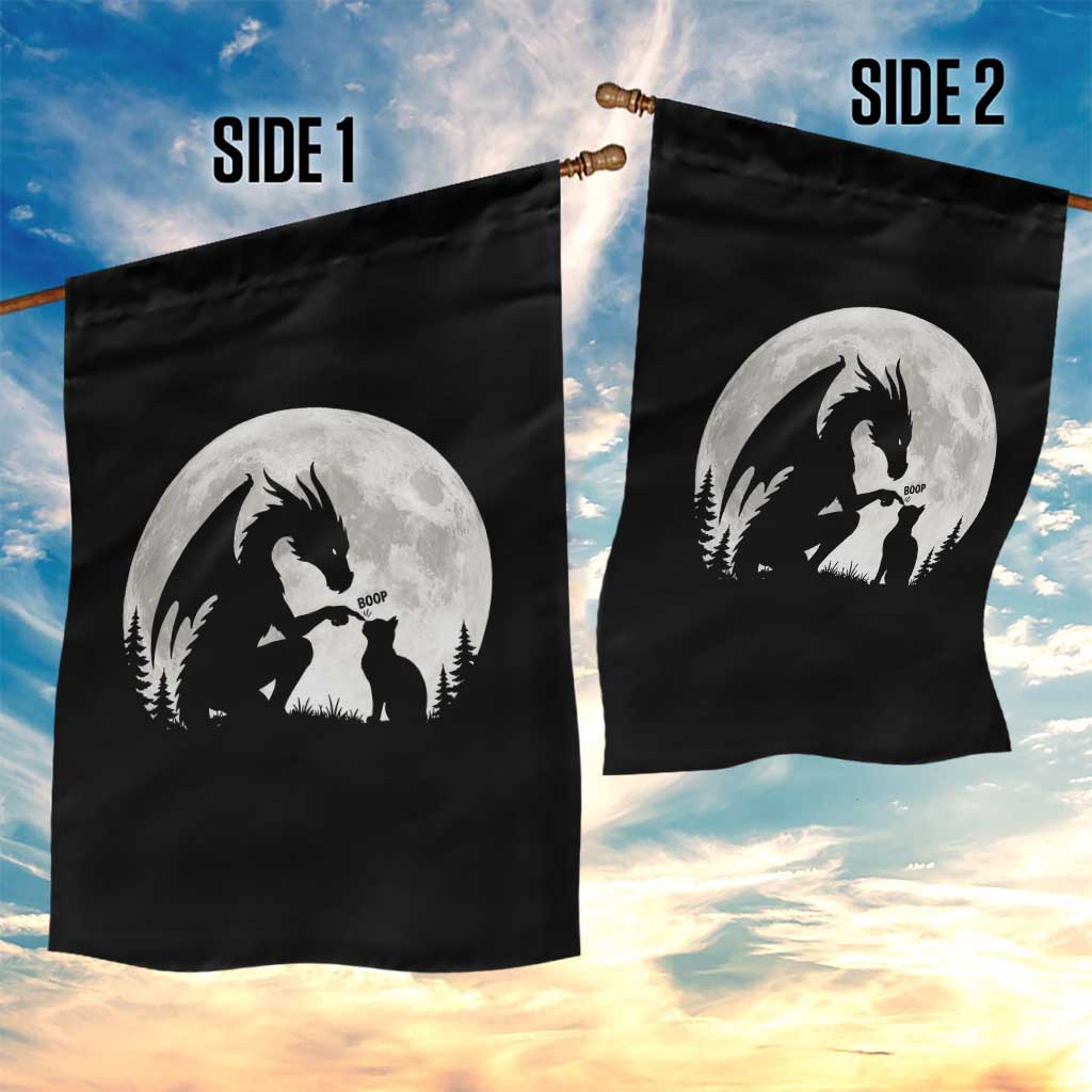 Dragon Boop Cat Full Moon Graphic Garden Flag Cute Fantasy Animal RPG Gamers