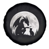 Dragon Boop Cat Full Moon Graphic Spare Tire Cover Cute Fantasy Animal RPG Gamers