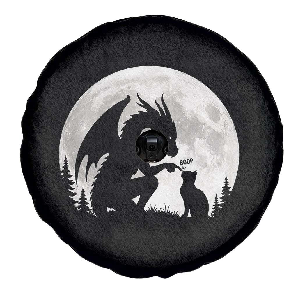Dragon Boop Cat Full Moon Graphic Spare Tire Cover Cute Fantasy Animal RPG Gamers