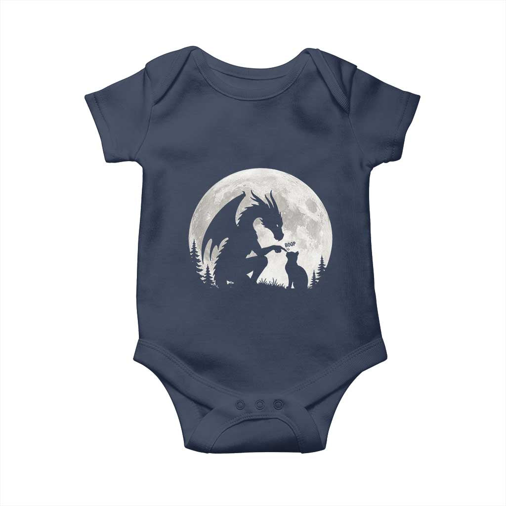 Dragon Boop Cat Full Moon Graphic Baby Onesie Cute Fantasy Animal RPG Gamers