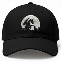 Dragon Boop Cat Full Moon Graphic Baseball Cap Cute Fantasy Animal RPG Gamers