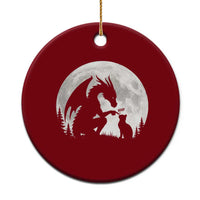 Dragon Boop Cat Full Moon Graphic Ceramic Ornament Cute Fantasy Animal RPG Gamers