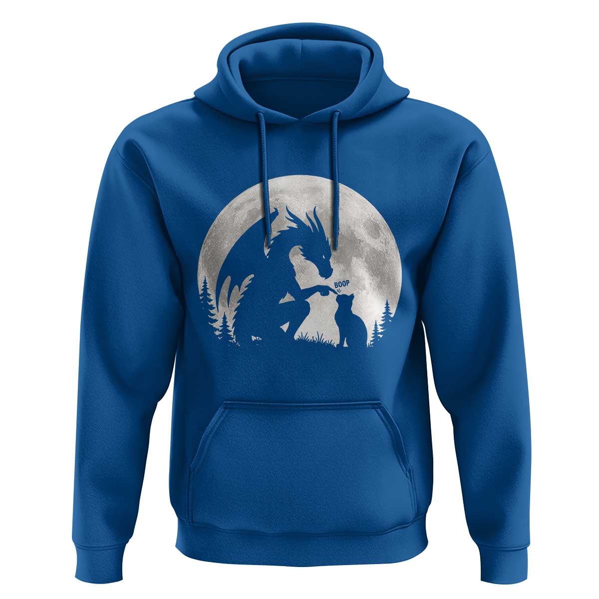 Dragon Boop Cat Full Moon Graphic Hoodie Cute Fantasy Animal RPG Gamers