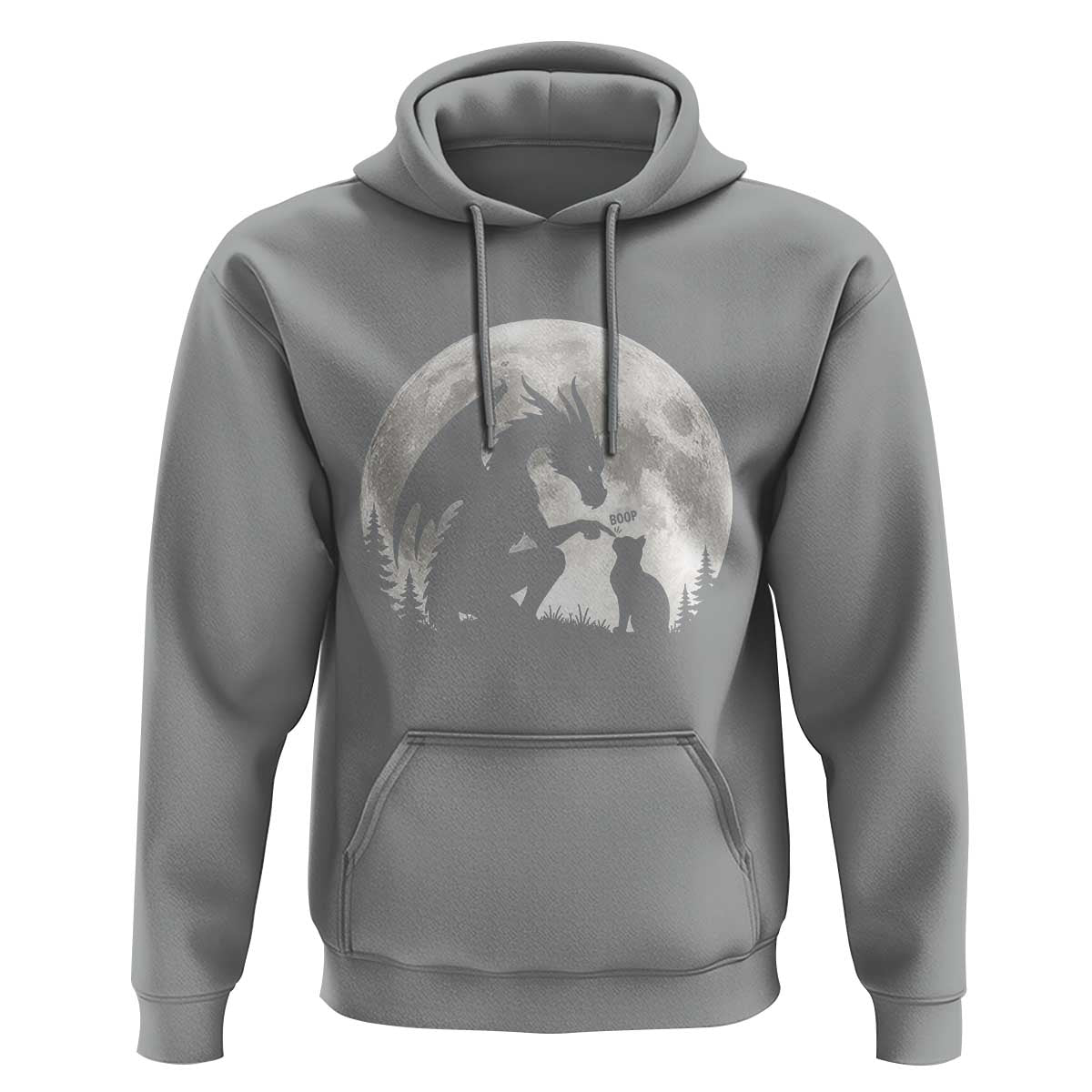 Dragon Boop Cat Full Moon Graphic Hoodie Cute Fantasy Animal RPG Gamers