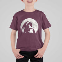 Dragon Boop Cat Full Moon Graphic T Shirt For Kid Cute Fantasy Animal RPG Gamers