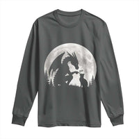 Dragon Boop Cat Full Moon Graphic Long Sleeve Shirt Cute Fantasy Animal RPG Gamers