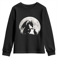 Dragon Boop Cat Full Moon Graphic Youth Sweatshirt Cute Fantasy Animal RPG Gamers