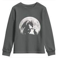 Dragon Boop Cat Full Moon Graphic Youth Sweatshirt Cute Fantasy Animal RPG Gamers