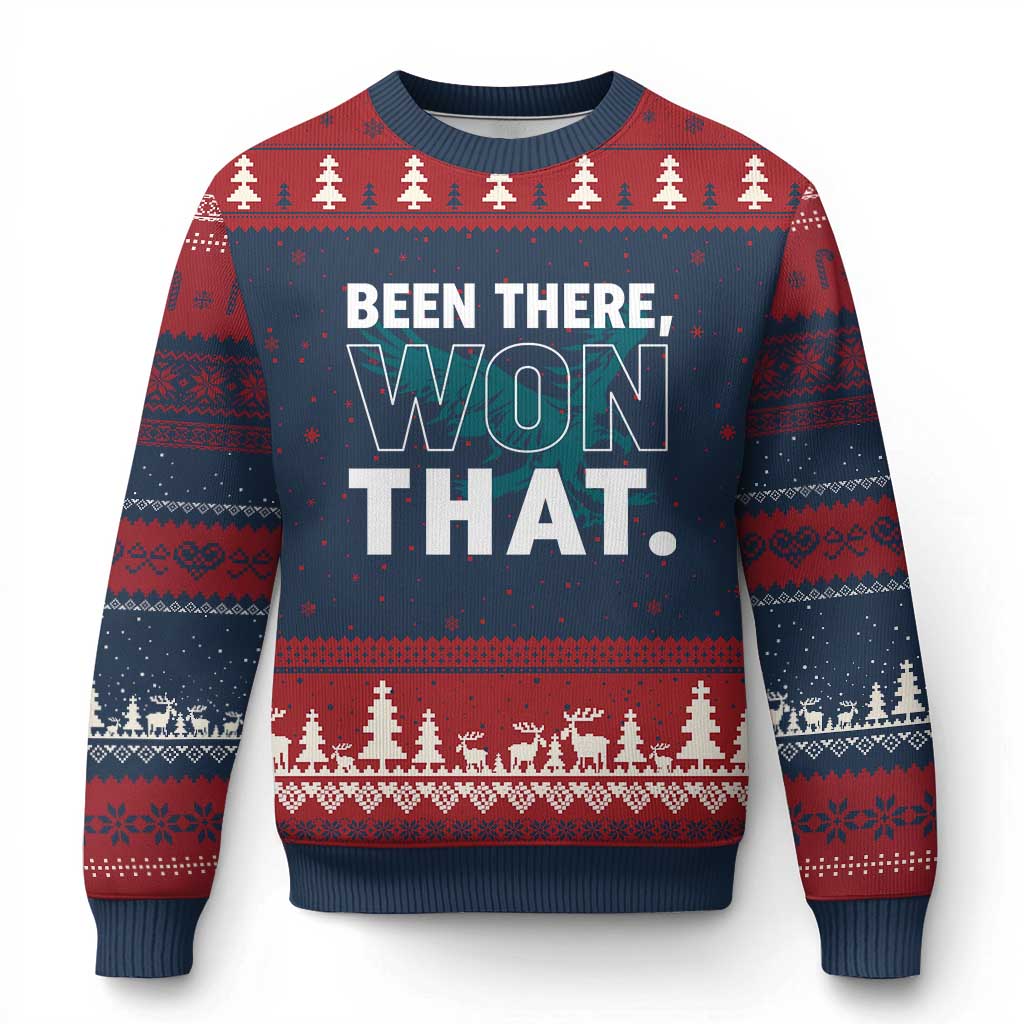 Been There Won That Ugly Christmas Sweater Game Day Champions Sport Fans - Wonder Print Shop