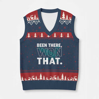 Been There Won That V-Neck Knit Sweater Vest Game Day Champions Sport Fans - Wonder Print Shop