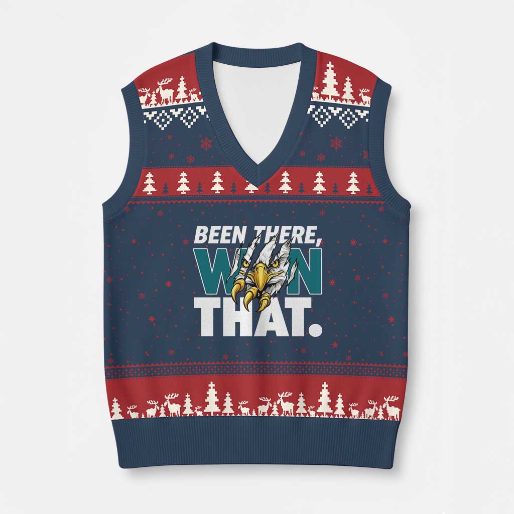 Been There Won That Fierce Eagle V-Neck Knit Sweater Vest Game Day Champions Sport Fans - Wonder Print Shop