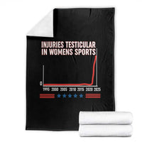 Testicular Injuries in Womens Sports Satirical Graphic Throw Blanket Dark Humor with Controversial Commentary - Wonder Print Shop