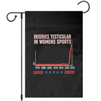 Testicular Injuries in Womens Sports Satirical Graphic Garden Flag Dark Humor with Controversial Commentary - Wonder Print Shop