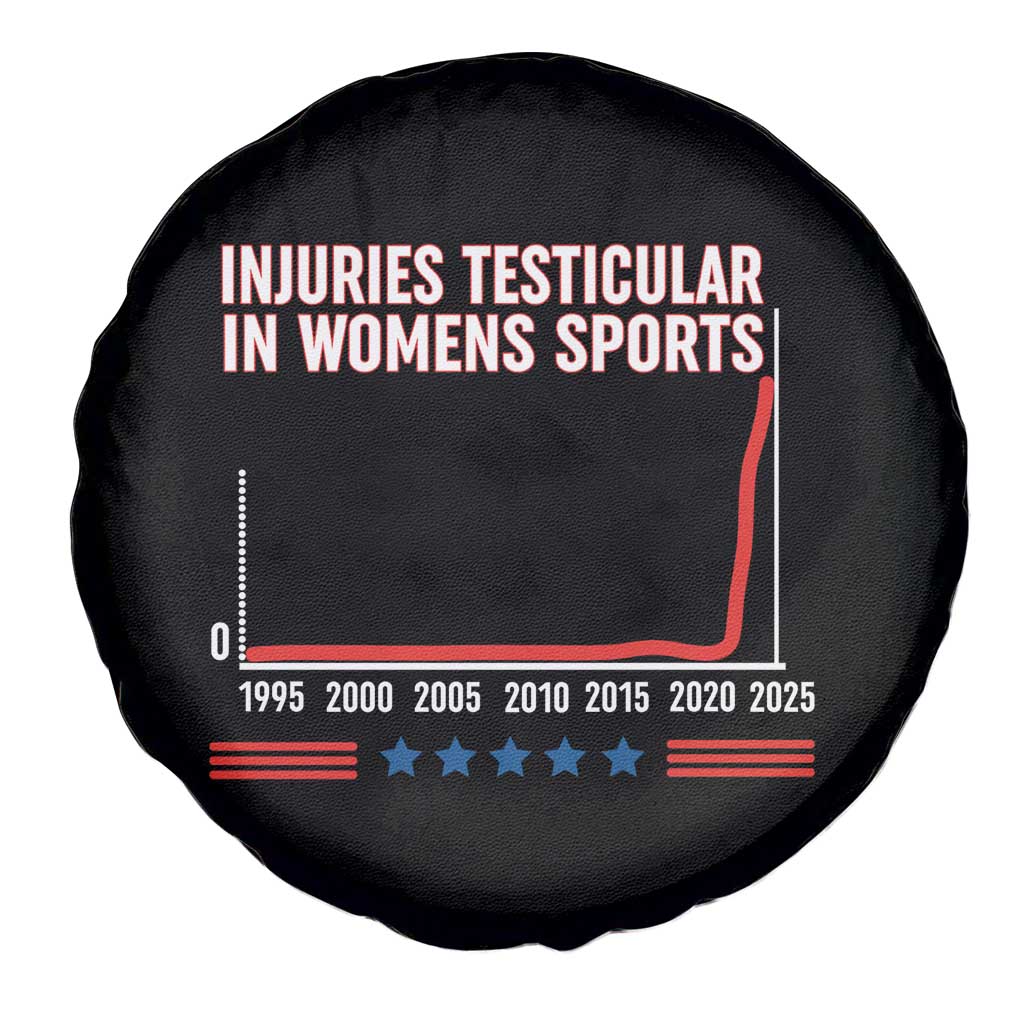 Testicular Injuries in Womens Sports Satirical Graphic Spare Tire Cover Dark Humor with Controversial Commentary - Wonder Print Shop