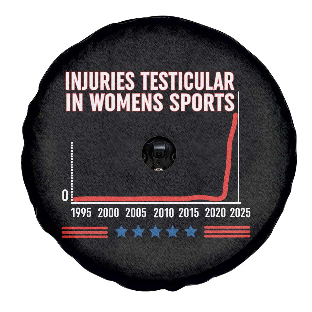 Testicular Injuries in Womens Sports Satirical Graphic Spare Tire Cover Dark Humor with Controversial Commentary - Wonder Print Shop