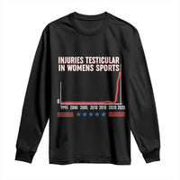Testicular Injuries in Womens Sports Satirical Graphic Long Sleeve Shirt Dark Humor with Controversial Commentary - Wonder Print Shop
