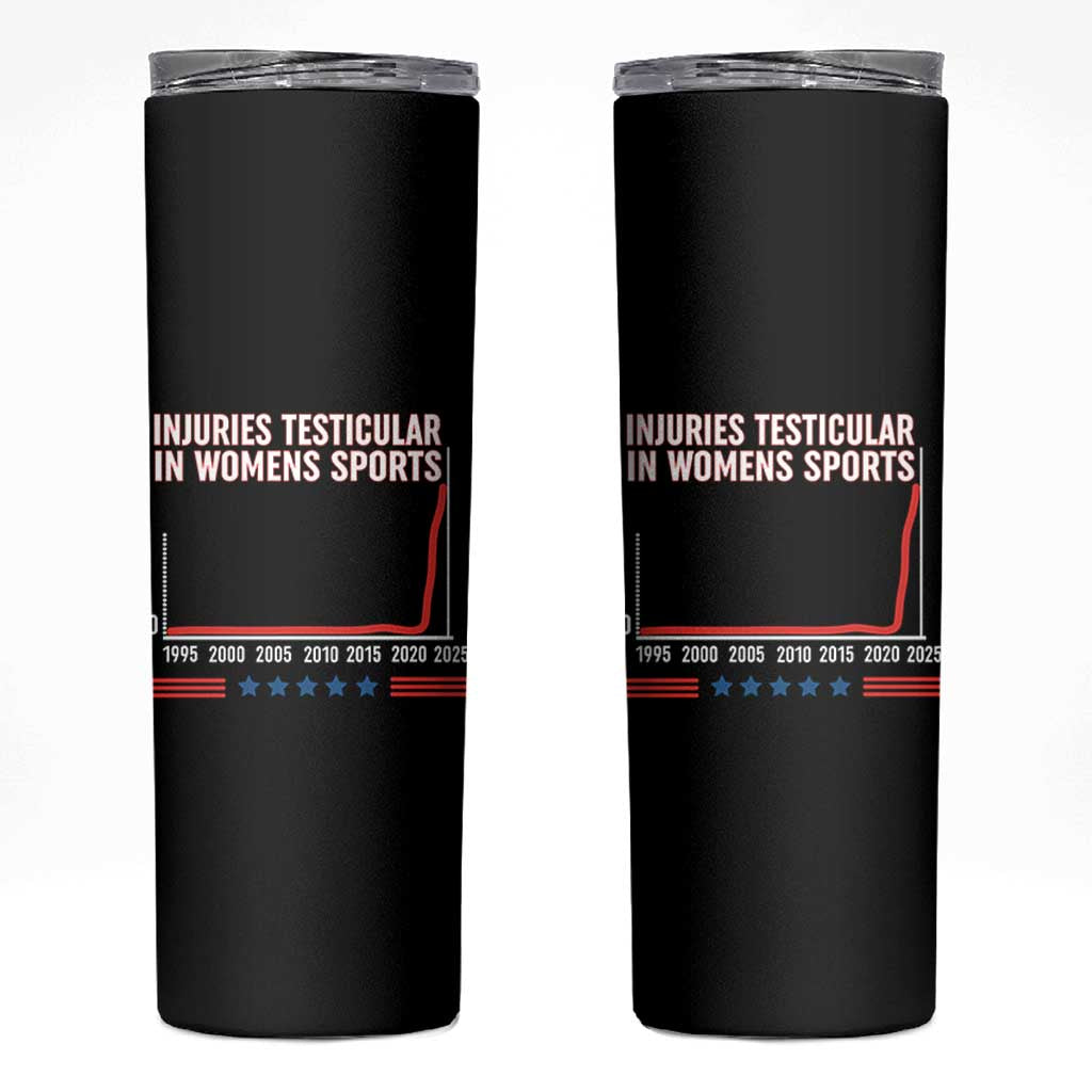 Testicular Injuries in Womens Sports Satirical Graphic Skinny Tumbler Dark Humor with Controversial Commentary - Wonder Print Shop