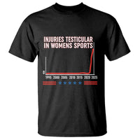 Testicular Injuries in Womens Sports Satirical Graphic T Shirt Dark Humor with Controversial Commentary - Wonder Print Shop
