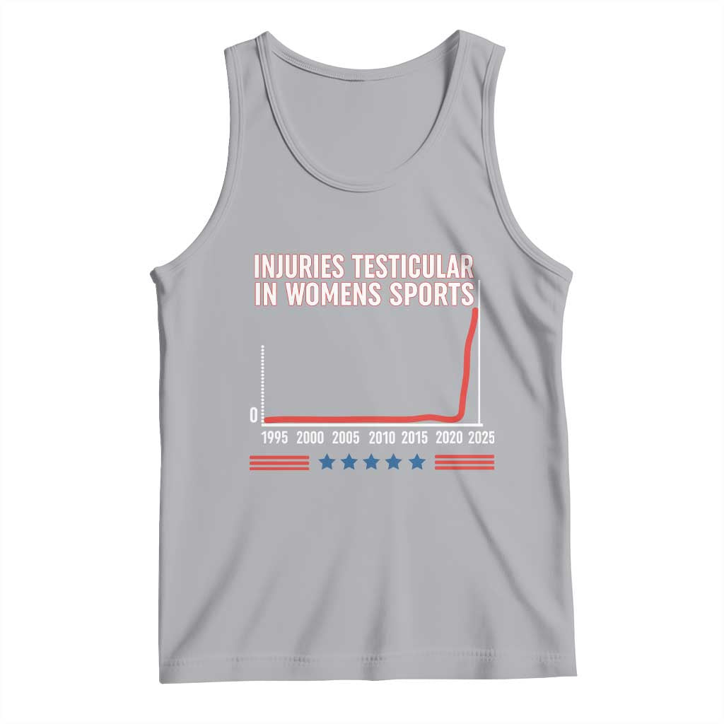 Testicular Injuries in Womens Sports Satirical Graphic Tank Top Dark Humor with Controversial Commentary - Wonder Print Shop