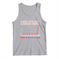 Testicular Injuries in Womens Sports Satirical Graphic Tank Top Dark Humor with Controversial Commentary - Wonder Print Shop