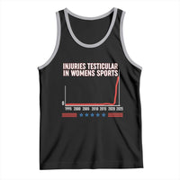 Testicular Injuries in Womens Sports Satirical Graphic Tank Top Dark Humor with Controversial Commentary - Wonder Print Shop