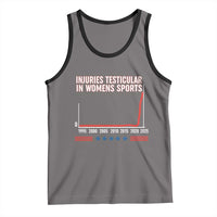 Testicular Injuries in Womens Sports Satirical Graphic Tank Top Dark Humor with Controversial Commentary - Wonder Print Shop
