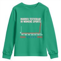 Testicular Injuries in Womens Sports Satirical Graphic Youth Sweatshirt Dark Humor with Controversial Commentary - Wonder Print Shop